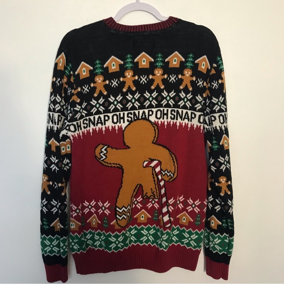 Ugly Christmas Gingerbread Man Oh Snap Christmas Sweater - Picture 6 of 6